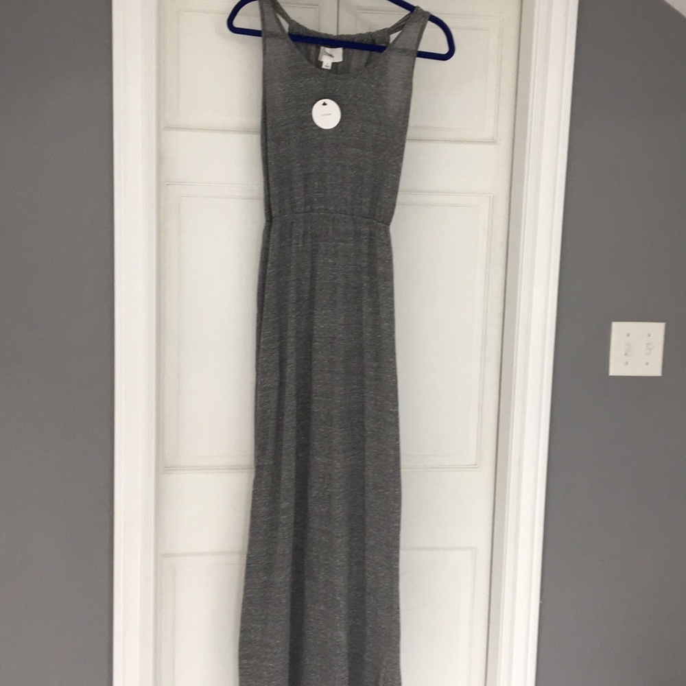 En creme grey maxi dress small elastic waist